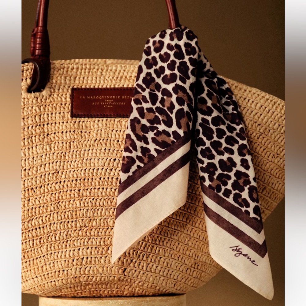 Sézane Le Foulard Leopard Print Scarf - NWT